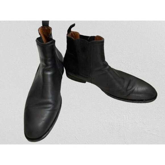 Aquatalia Chelsea Boots Men's Size 10.5 Black Leather Shoes Made in Italy - Picture 1 of 10